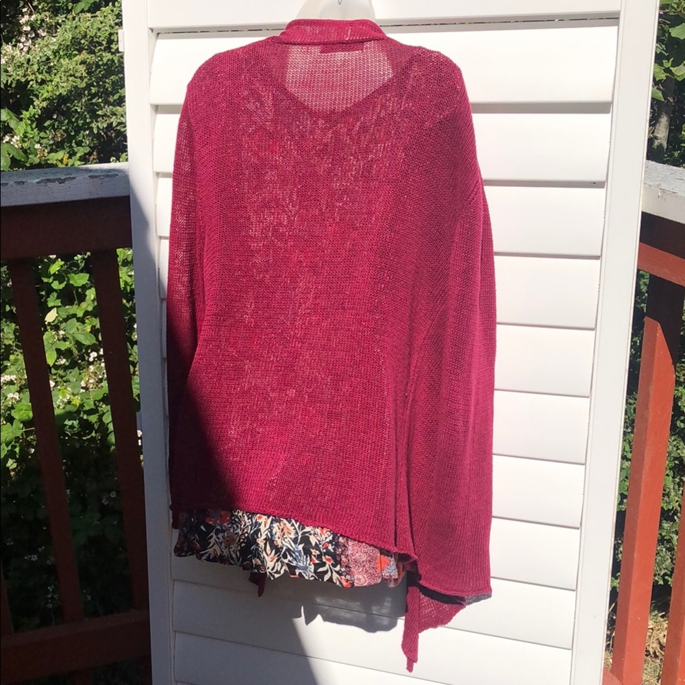 Cut Loose Red Sweater Classic Knit Relaxed Fit - Picture 6 of 13